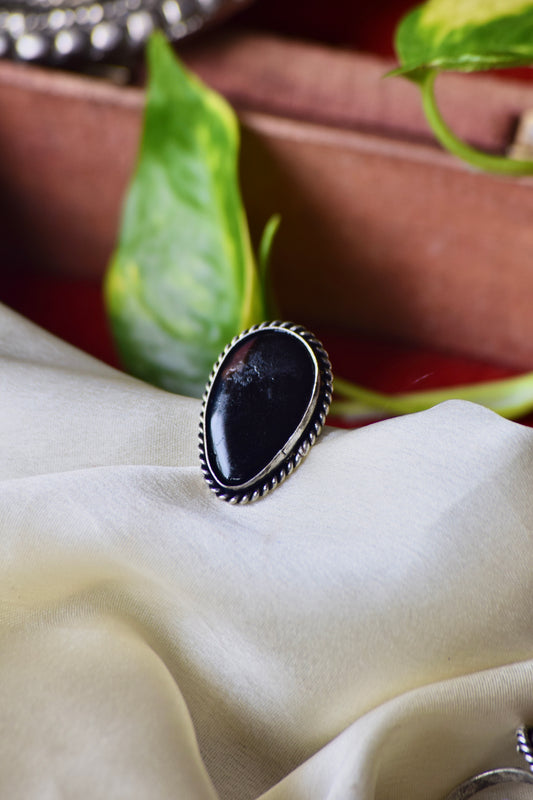 Natural Stone Adjustable Ring - Bloom - By Sushmita