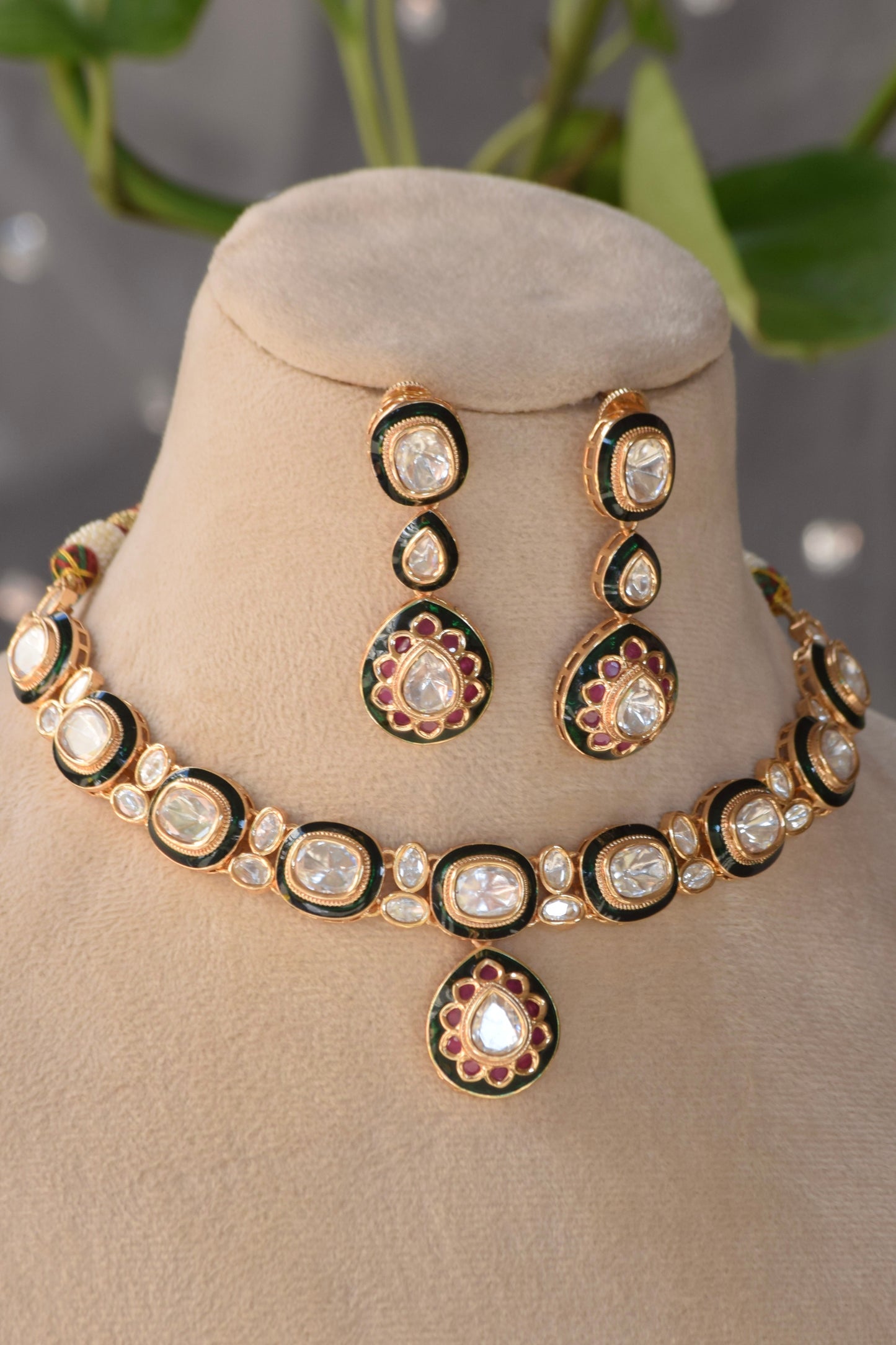 Rudra - heritage 18k gold plated kundan necklace set