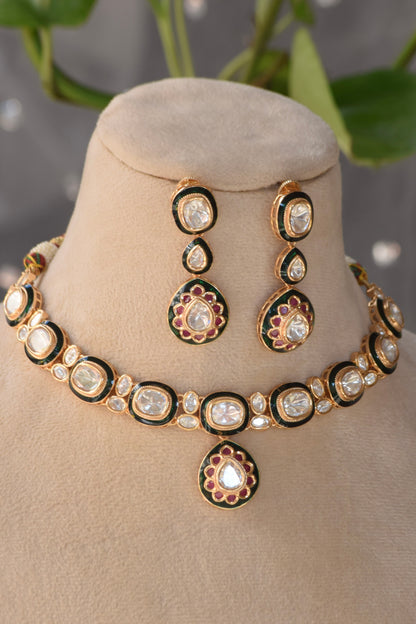 Rudra - heritage 18k gold plated kundan necklace set