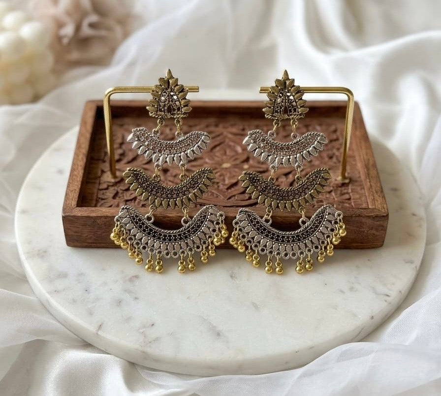 Dual tone layered jhumka
