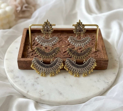 Dual tone layered jhumka