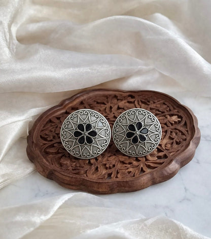Monalisa stone Statement light-weighted  Silver Earrings