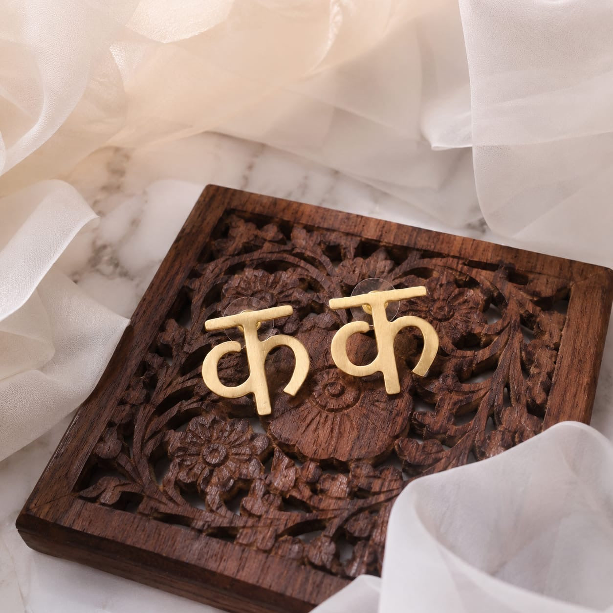 Hindi Vyanjan Earrings Studs | Hindi alphabets letter Jewellery