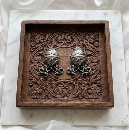 Monalisa stone Statement light-weighted  Silver Earrings