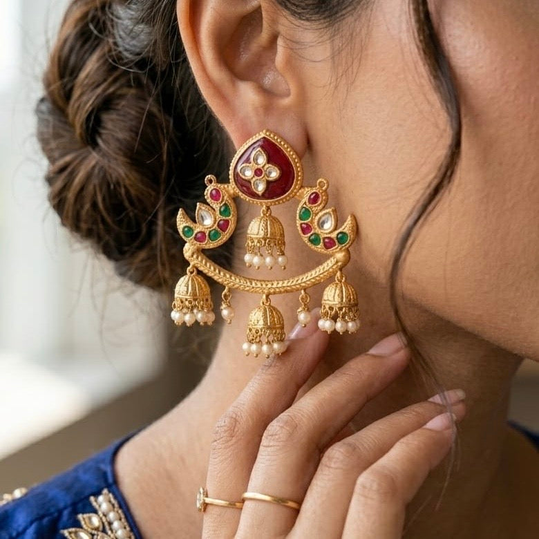 Ashnoor | gold plated Jhumka Earrings
