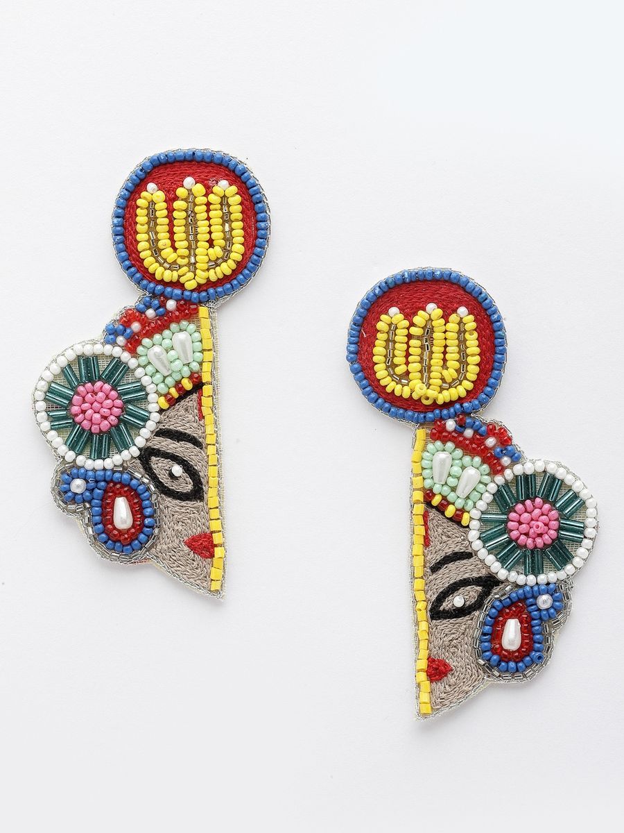 Maa durga Embroidered Earrings