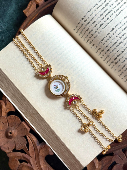 Kundan designed Watch | hand Jewelry