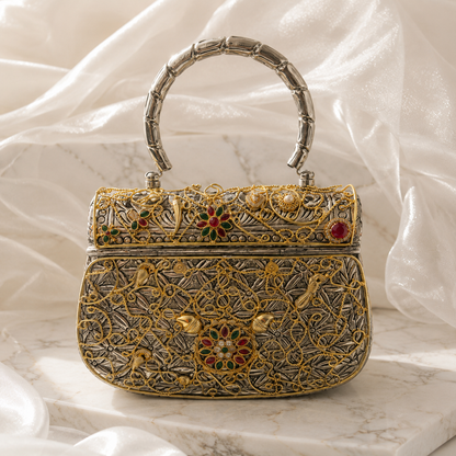 Multicolor Dual-Tone Jadau Kundan Embellished premium Bag