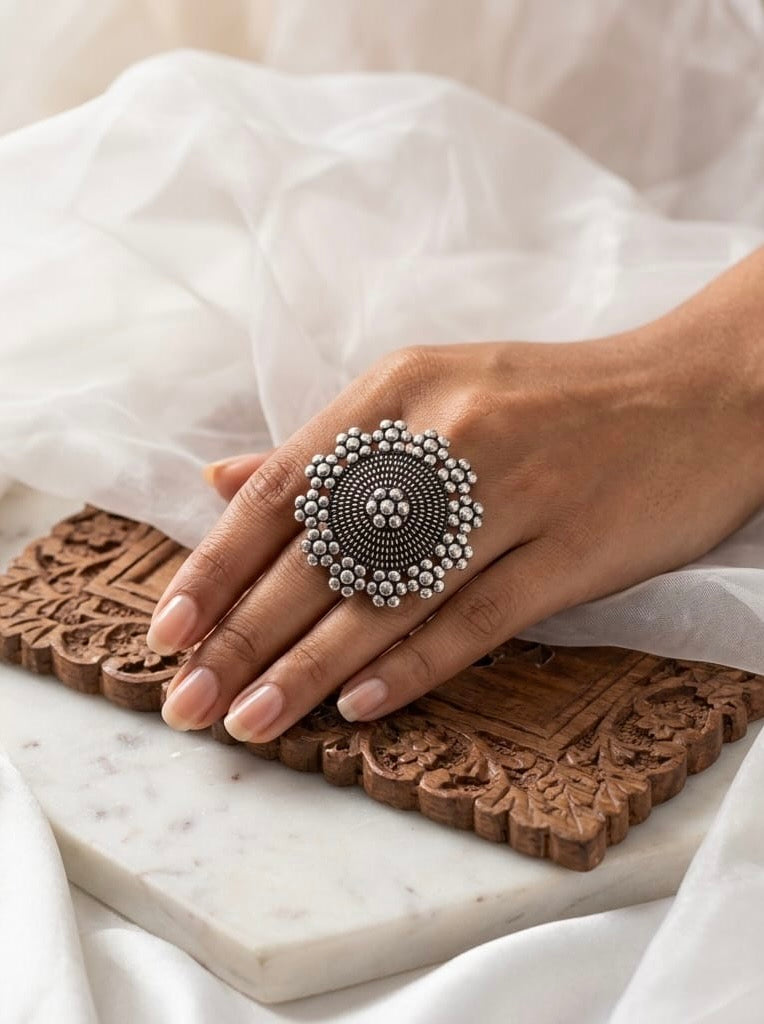 Adjustable Silver plated Ring