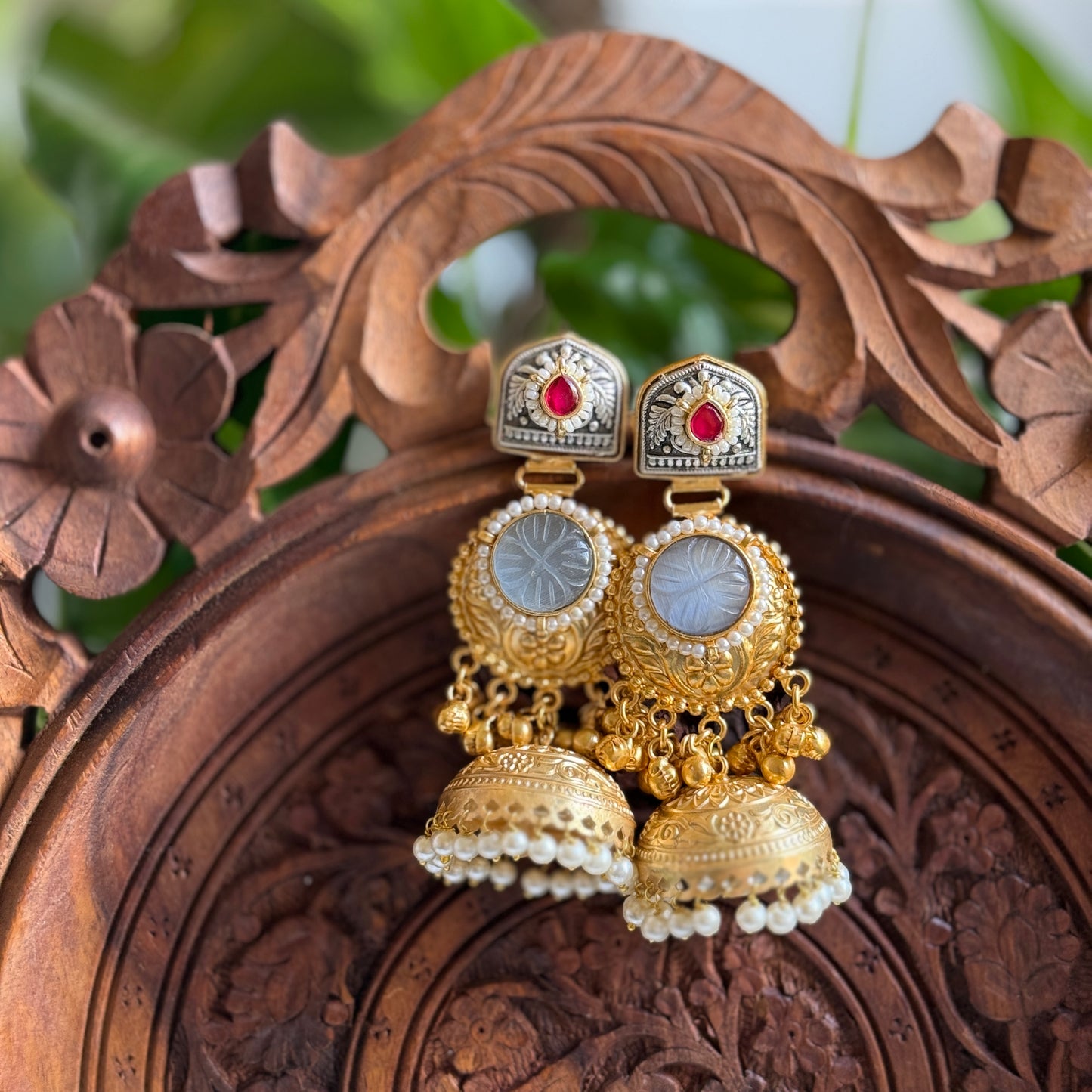 Tanya | gold plated Jhumka Earrings