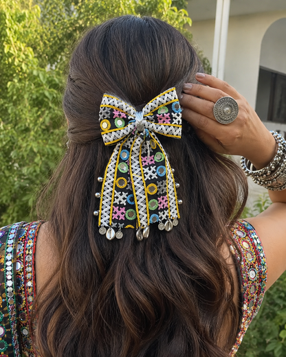 Navratri Bow Hair Clips | Festive Garba Hair Accessories