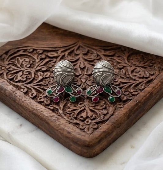 Monalisa stone Statement light-weighted  Silver Earrings