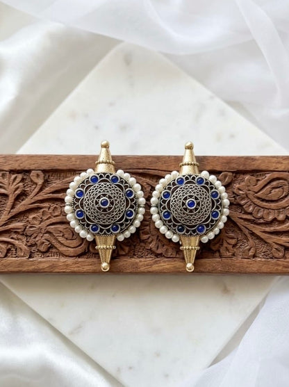 Monalisa stone Statement light-weighted  Silver Earrings