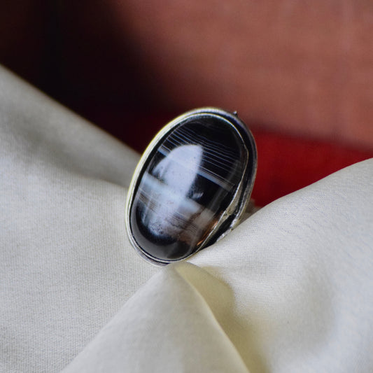 Natural Stone Adjustable Ring - Bloom - By Sushmita