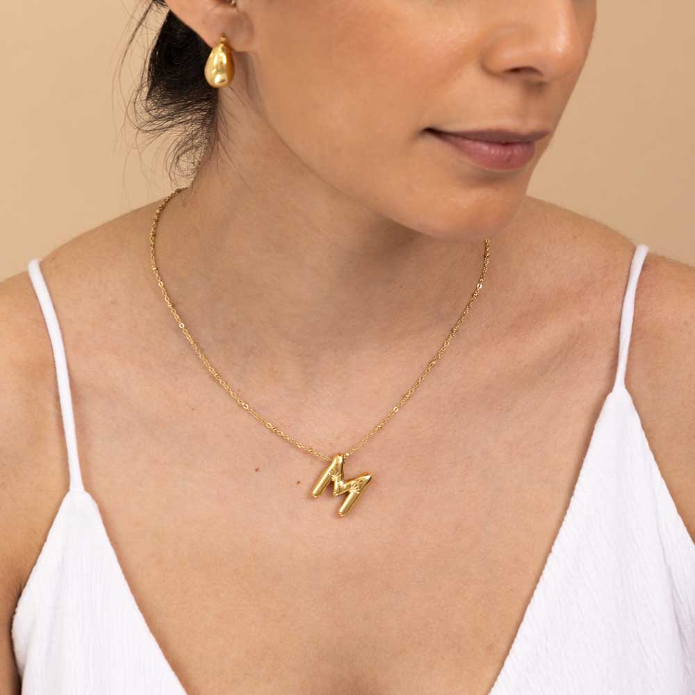 18k Gold plated Anti tarnish Initial Chain Necklace