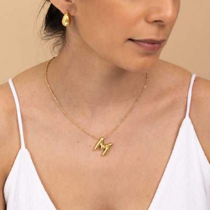 18k Gold plated Anti tarnish Initial Chain Necklace