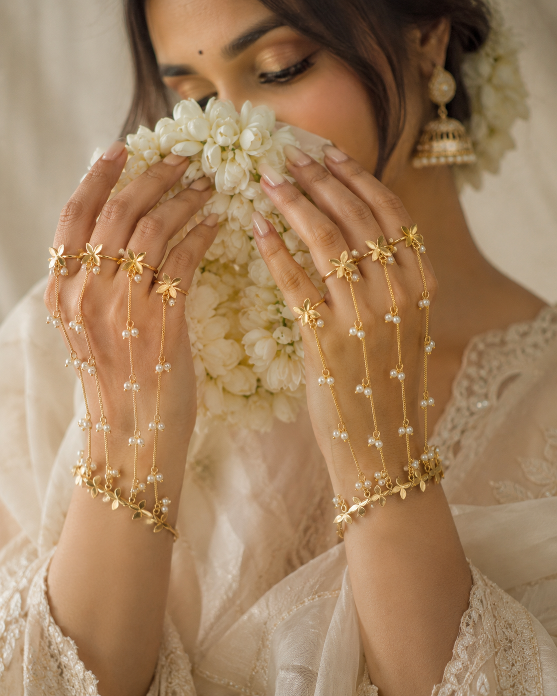 Flower Ghungroo Brass Hathphool | Hand Jewelry | alia bhatt Cannes style Hand jewellery Accessory
