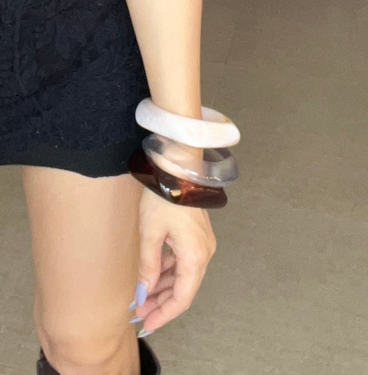 Resin Bracelet Stack / kada 3- piece Set colorful