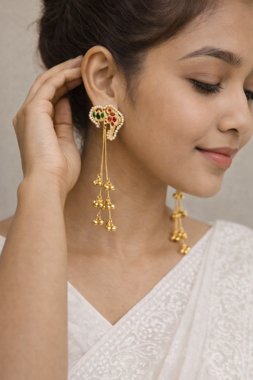 Suparna  | gold plated tassel earrings  | ghungru Earrings