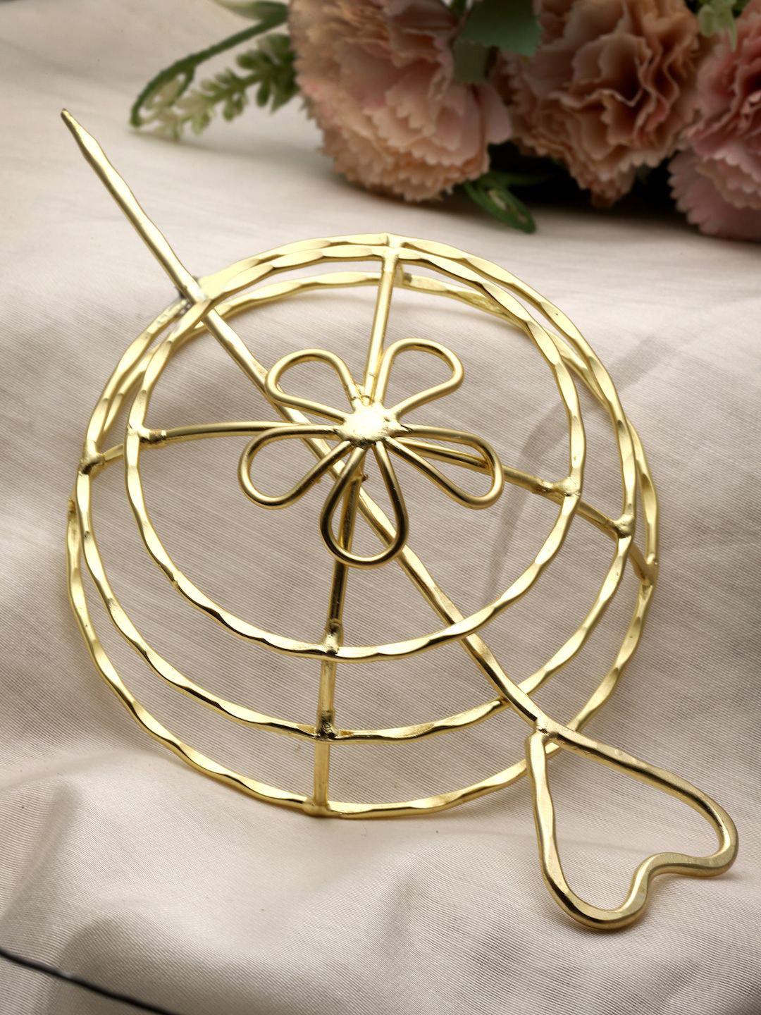 Women Gold Plated Hair Accessory Set | bun styling