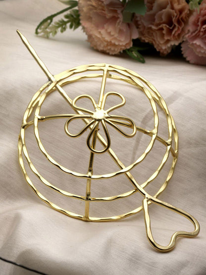 Women Gold Plated Hair Accessory Set | bun styling