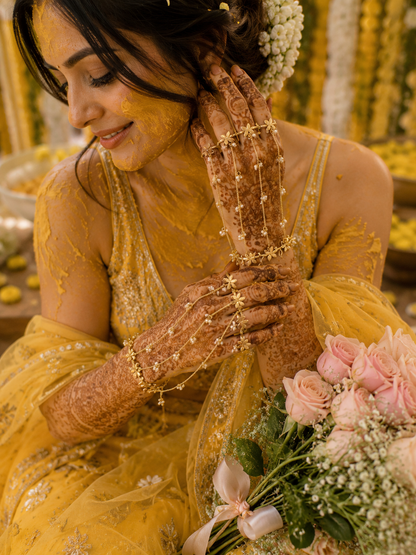 Flower Ghungroo Brass Hathphool | Hand Jewelry | alia bhatt Cannes style Hand jewellery Accessory