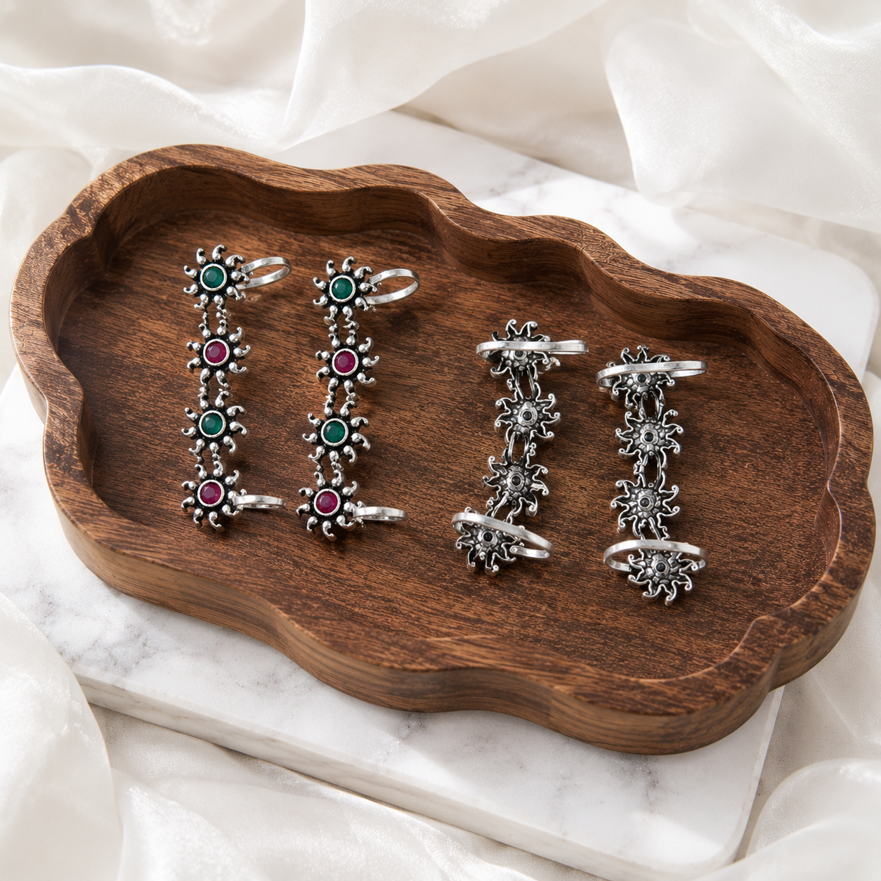 Non piercing Ear cuffs | Silver Earrings for non pierced | bugadi