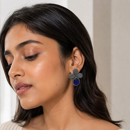 Monalisa stone Statement light-weighted  Silver Earrings