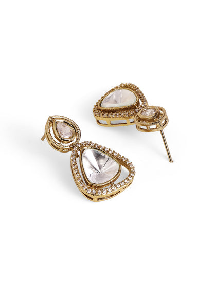 Handcrafted Moissanite Polki Hasli- heritage 18k gold plated kundan necklace set