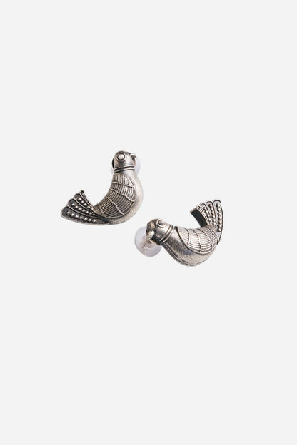 Birdie Silver Stud Earrings