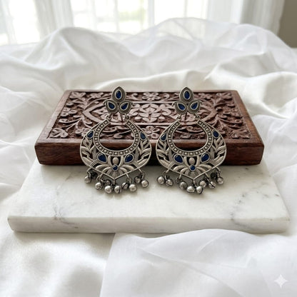 Monalisa stone Statement light-weighted  Silver Earrings