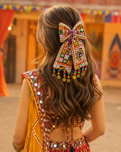 Navratri Bow Hair Clips | Festive Garba Hair Accessories