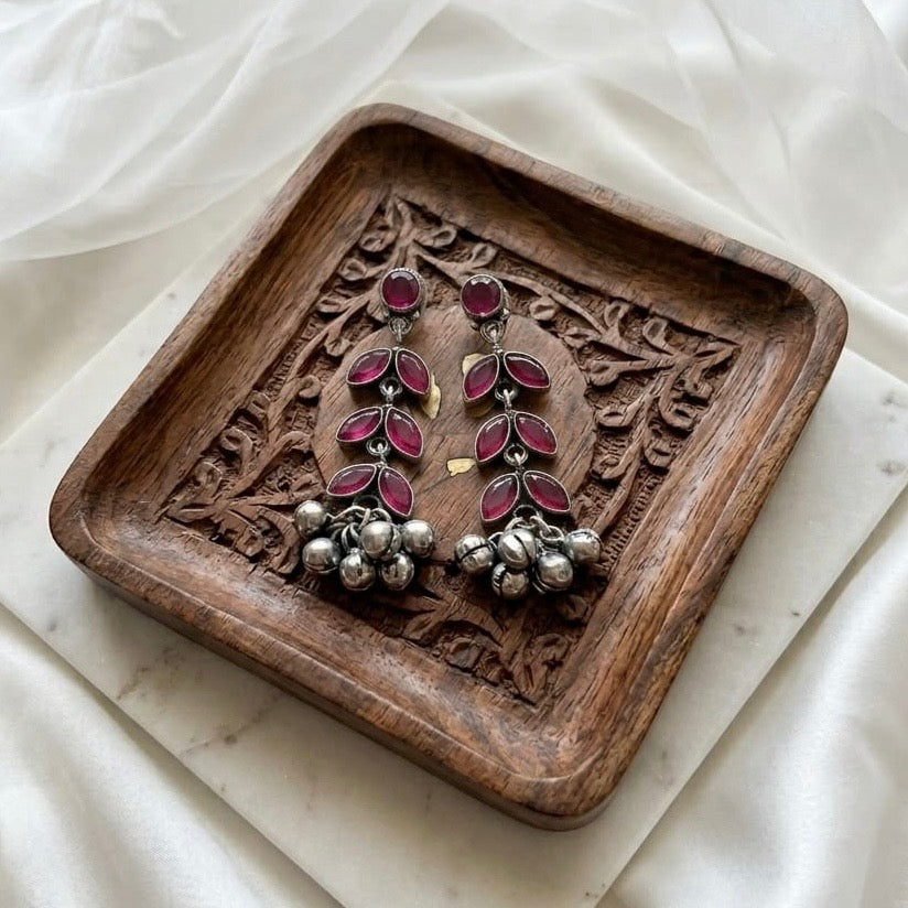 Zircon stone Jhumka Collection | German Silver Earrings