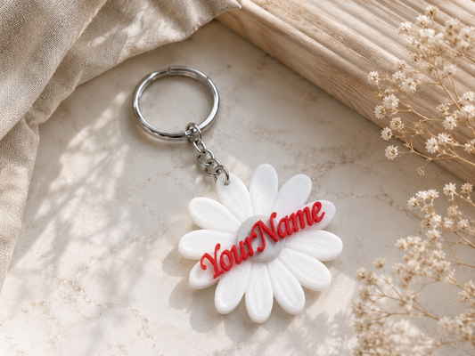 Custom Name Daisy Keychain 🌼
