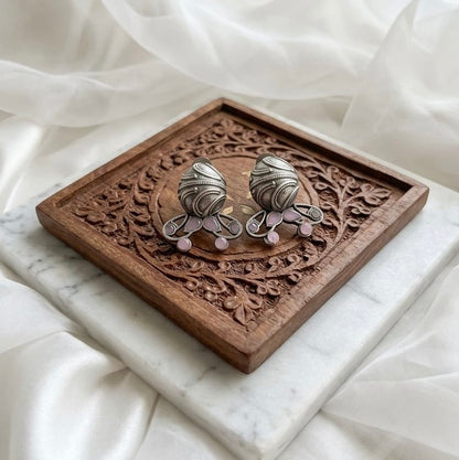 Monalisa stone Statement light-weighted  Silver Earrings