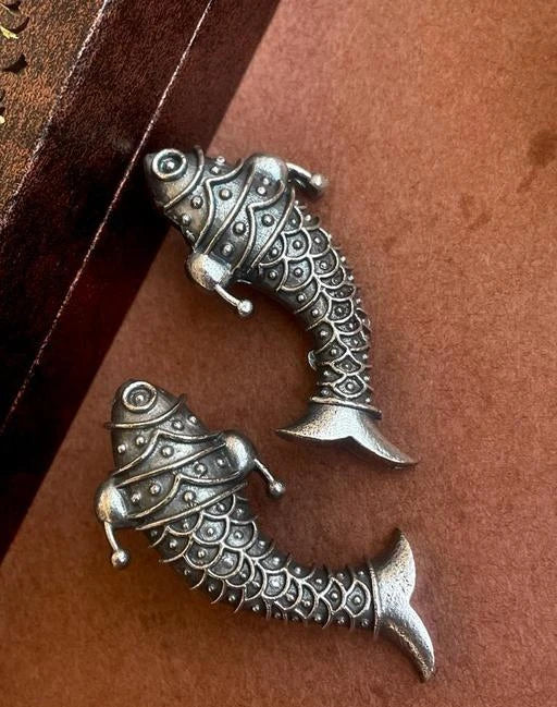 Silver fish Earrings - Bloom - By Sushmita