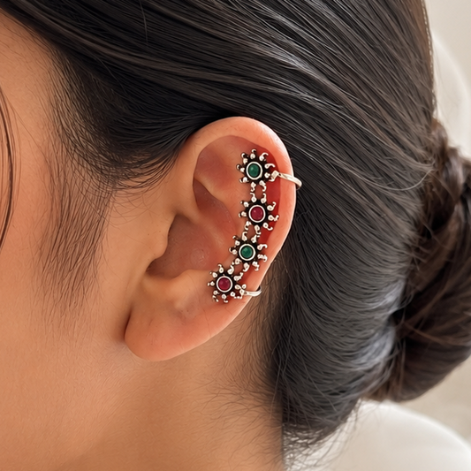 Non piercing Ear cuffs | Silver Earrings for non pierced | bugadi