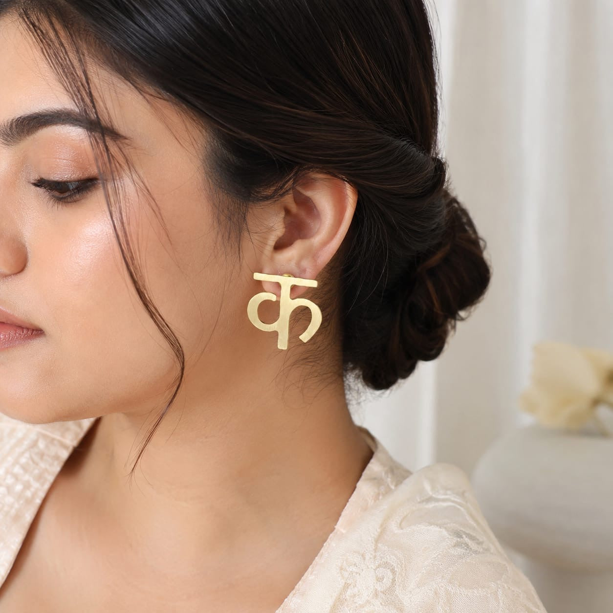 Hindi Vyanjan Earrings Studs | Hindi alphabets letter Jewellery