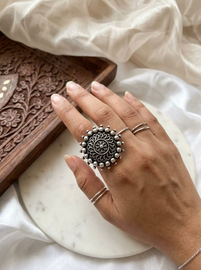 Adjustable Silver plated Ring