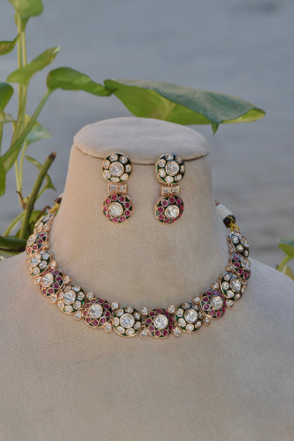 Lakshmi - heritage 18k gold plated kundan necklace set