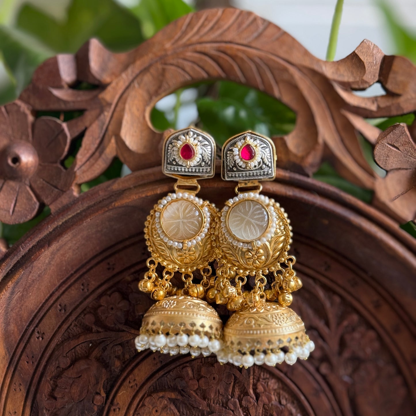 Tanya | gold plated Jhumka Earrings