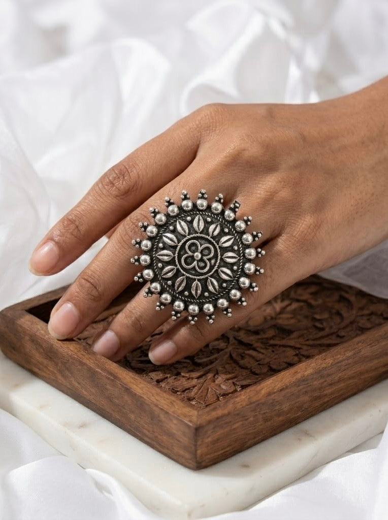 Adjustable Silver plated Ring