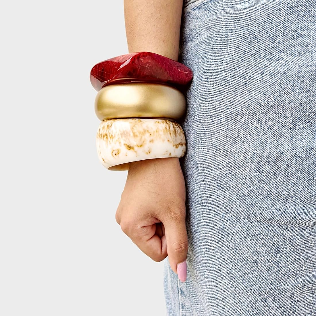 Resin Bracelet Stack / kada 3- piece set