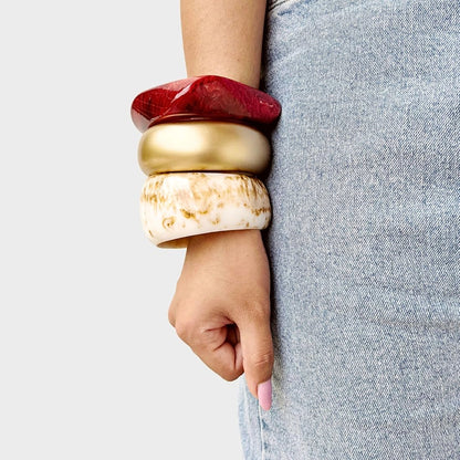 Resin Bracelet Stack / kada 3- piece set