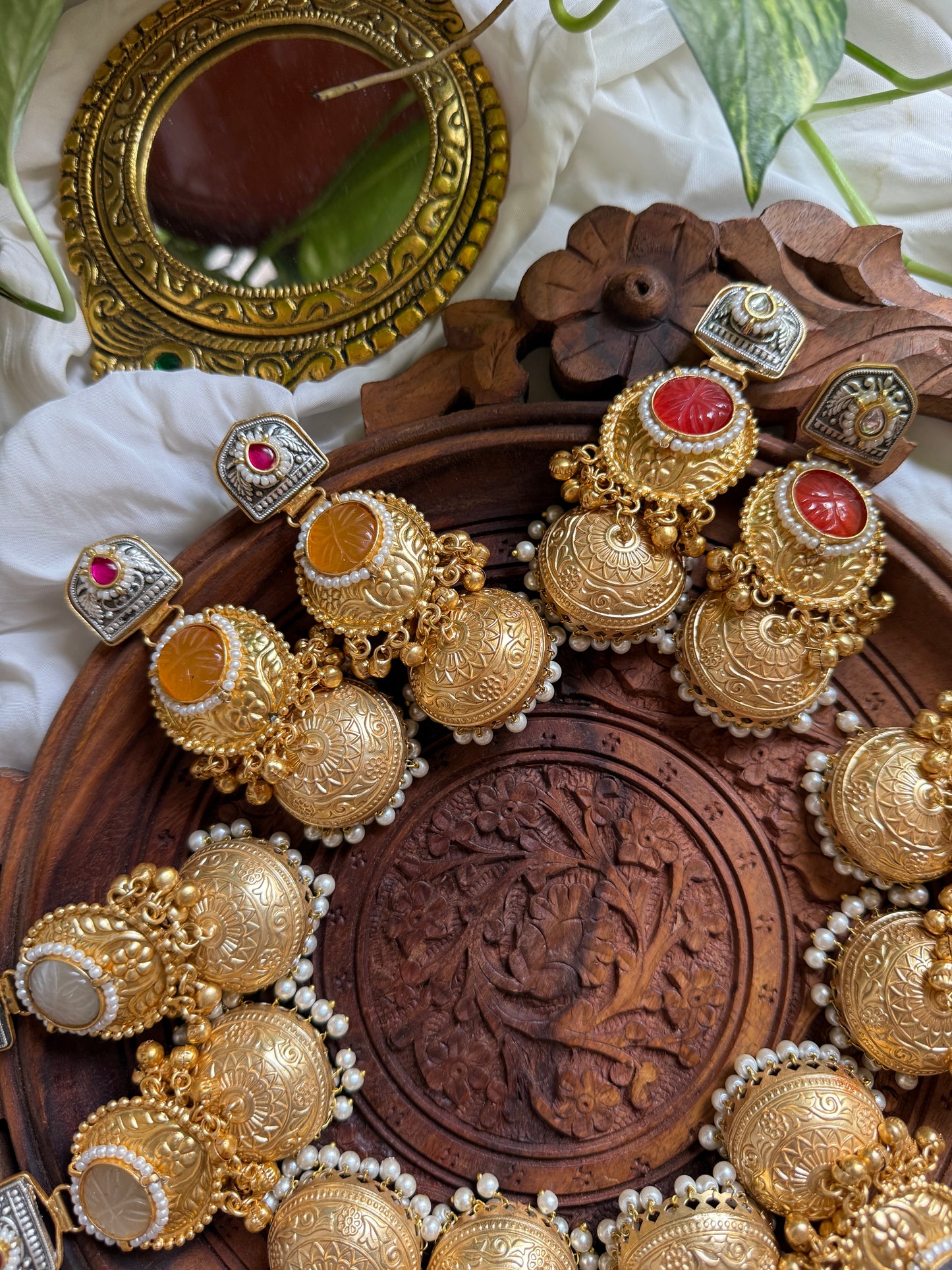 Tanya | gold plated Jhumka Earrings