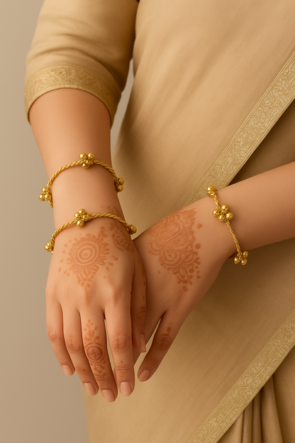 Gold plated ghungroo Bangles / kada (openable)