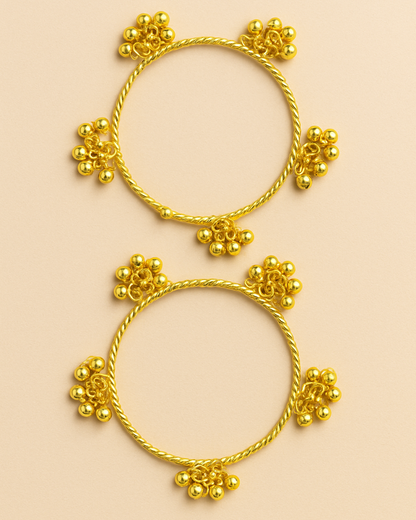 Gold plated ghungroo Bangles / kada (openable)