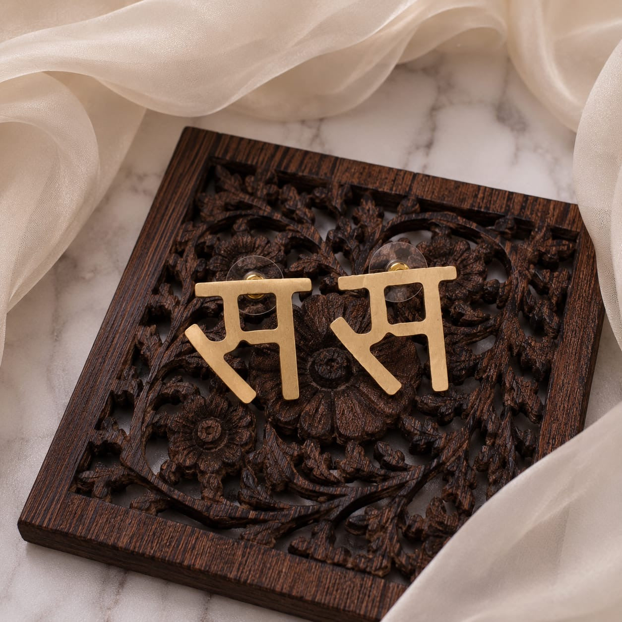 Hindi Vyanjan Earrings Studs | Hindi alphabets letter Jewellery