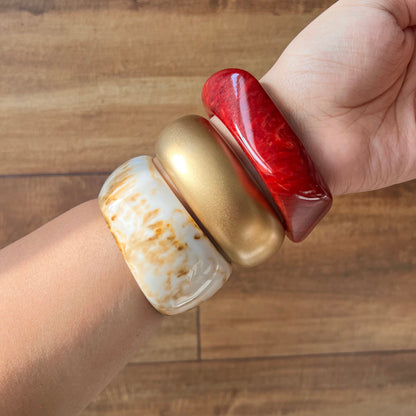 Resin Bracelet Stack / kada 3- piece set