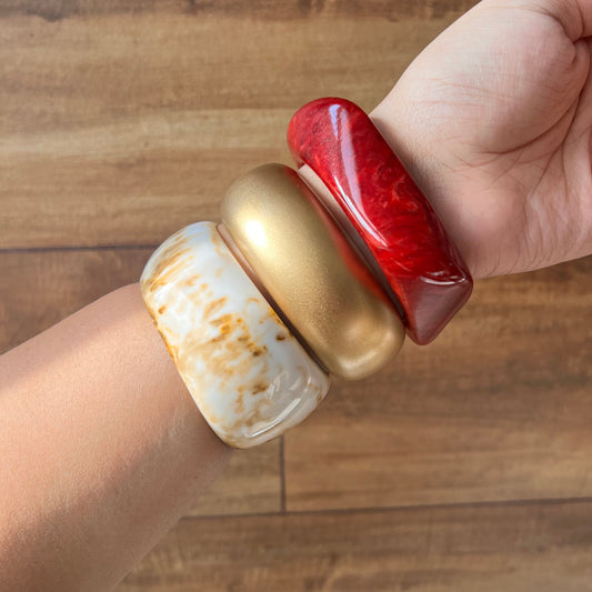 Resin Bracelet Stack / kada 3- piece set